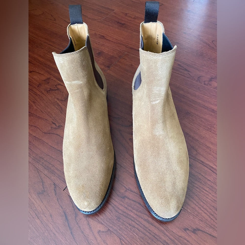 Hugs & Co. Tobacco Suede Goodyear Welted Chelsea Boots Men’s Size 8.5 (Size 42) - Picture 5 of 5